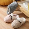 Winter Pearl Bow Ladies Warm Cotton Slippers Bedroom Fluffy Floor Mop