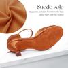 Women's Latin Satin Professional Salsa Bachata Ballroom Standard Dance Shoes Performance Shoes 7.5 Cm Heel