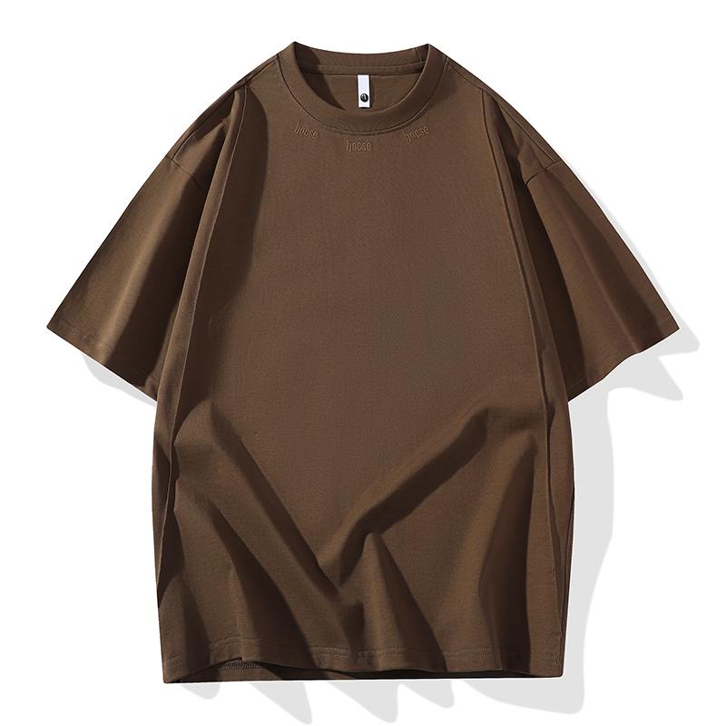 

Short-sleeved Round Neck Half-sleeved T-shirt Solid Color Outdoor Sports T-shirt 2XL коричневый