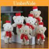 Adorable Blush Christmas Bear Plush Ornament Cute Jointed Teddy Bear Keychain
