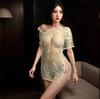 Embroidery Embroidery Erotic Underwear Sexy Perspective Temptation Pure Desire Pajama Set Republic of China Cheongsam Set