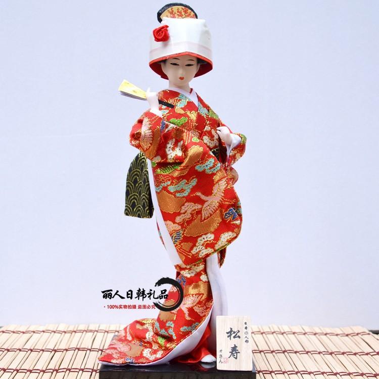 12 Inch Japanese Geisha Kimono Doll, Traditional Maiko Figurine for Sushi Bar Decor & Oriental Home Accent, Artisan Gift