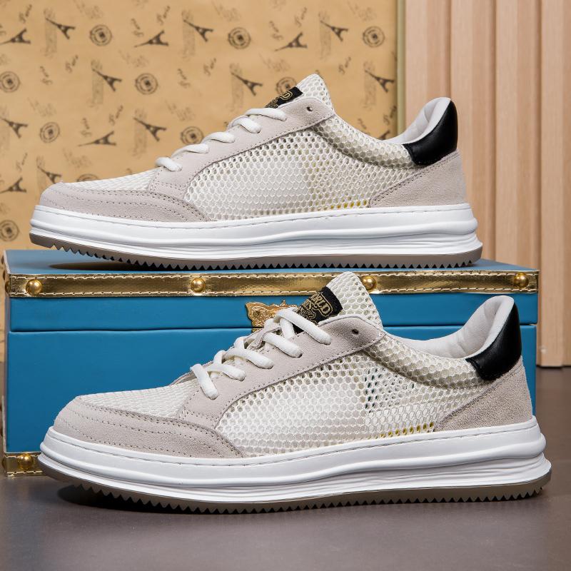 

Летняя модная мужская обувь на толстой подошве с дышащей сеткой, мужская обувь для ходьбы, мужская модная обувь для активного отдыха, внутренняя высота увеличивается 45 бежевый