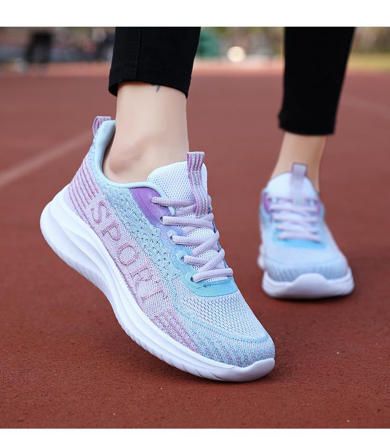 New Mesh Breathable Women's Sports Single Shoes Soft Running Sole Light Casual Shoes