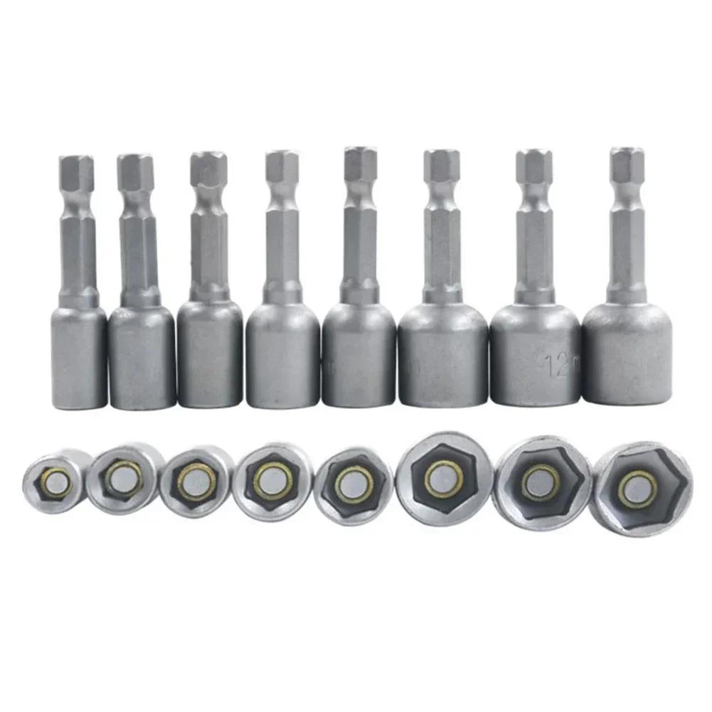 1PCS Magnetic Nut Driver Socket 6 7 8 9 11 11 11 11 Mm 1/1inch Hex Shank For Power Drills Screwdriver Hand Tools Accessories