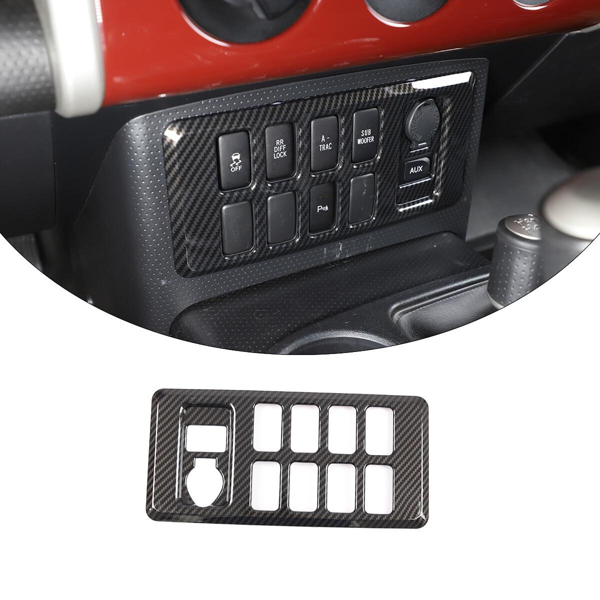 For Toyota FJ Cruiser 2007-14 Carbon Fiber ABS Central Console Button Cover Trim
