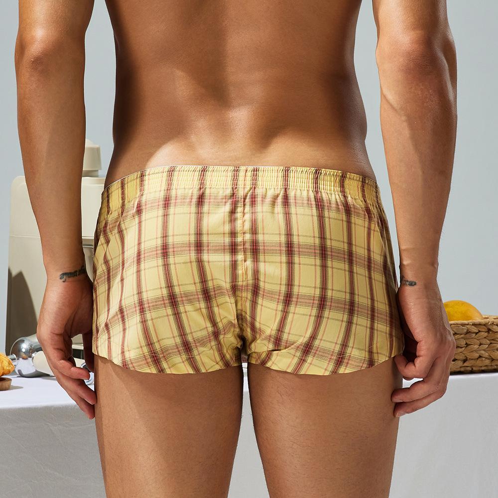 Cotton Men's Plaid Boxer Shorts Men Underwear Boxers Home Lounge Shorts Male Underpants Men Sleep Bottoms