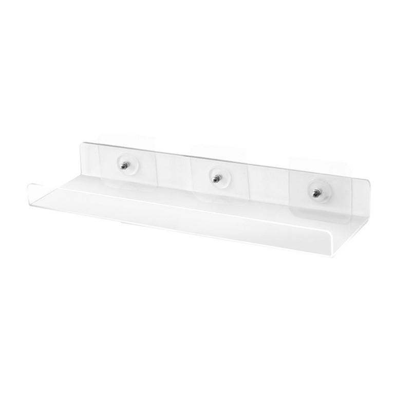 1Pack Acrylic Floating Shelves,Clear Bathroom Wall Shelf, Bookshelves, Invisible Display Shelves for Office, Bedroom