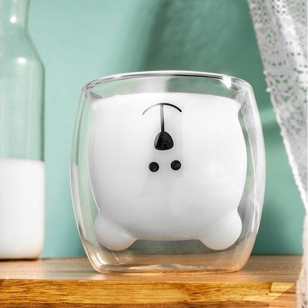 Clear Double Walled Glass Bear Cup Original Mug