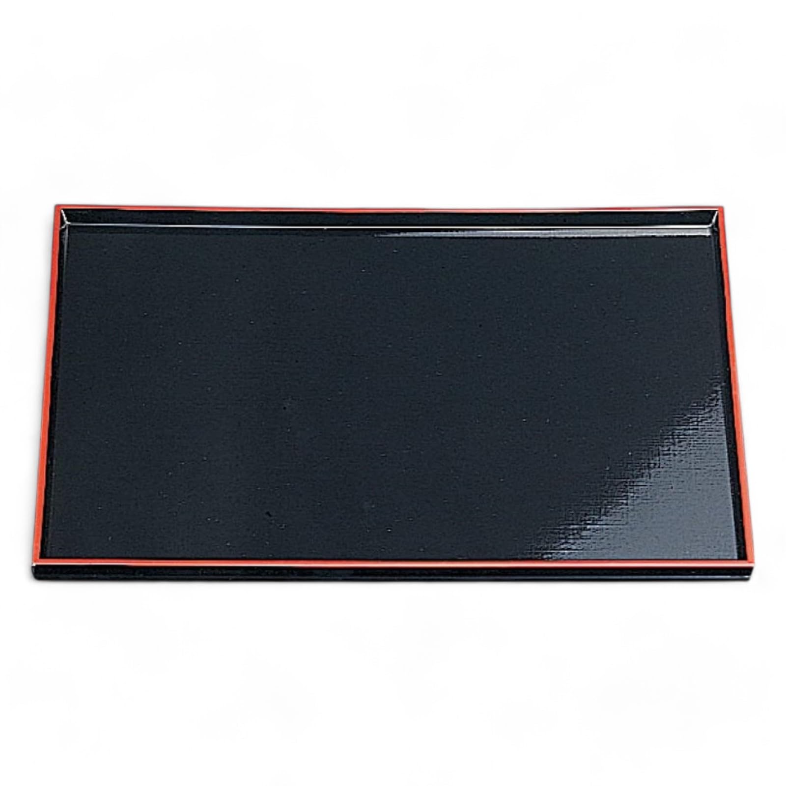 

Tray Black with Red Lacquerware Made in Japan J-kitchens 4-shaku (1.4m) Cloth-patterned (Tray) Top, Non-Slip, 42cm, (ABS Resin),