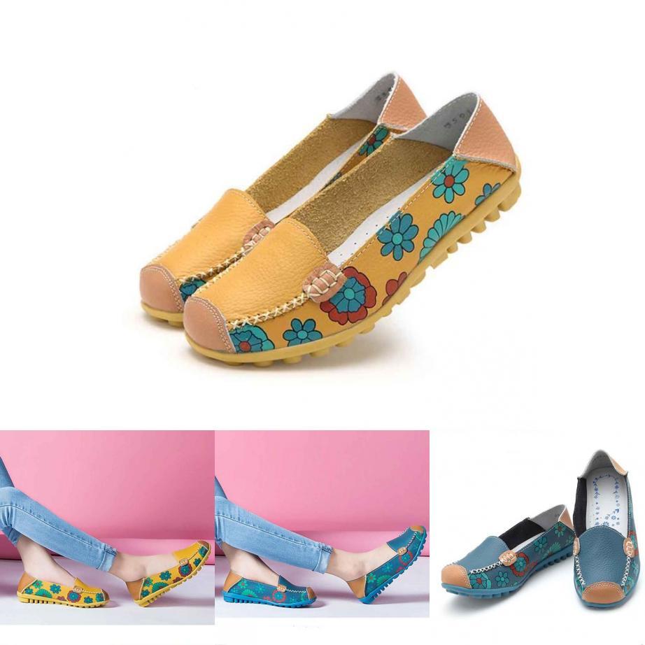 Elegant Women Leather Shoes Loafers Soft Leisure Flats Female Casual Shoes Size 36-44