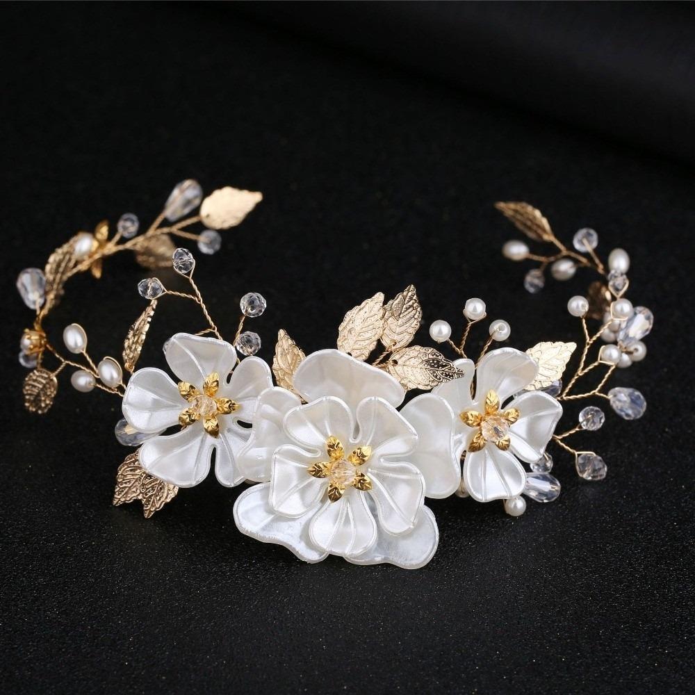 Pearl Bridal Hair Band Leaves Wedding Hair Accessory New Crystal Wedding Headband Girl