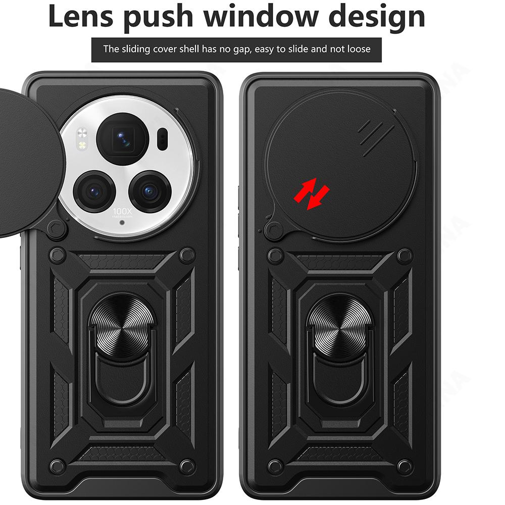 Slide Lens Armor Funda for Honor Magic 6 Pro Case for Honor Magic 5 Lite 4G 6 Pro 5G X6A X5 Plus X9A 5G Case Magnetic Stand Capa