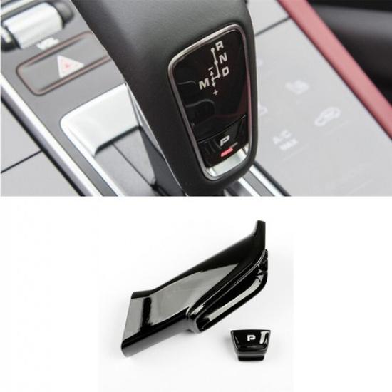 Black Gear Shift Knob Bottom Bracket P Button Part For Porsche Cayenne 2018-