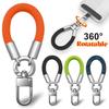 Universal Keychain Lanyard Metal Keyring Pendant Anti-lost Short Lanyard Rope with Back Tab Phone Straps for Mobile Phone Keys