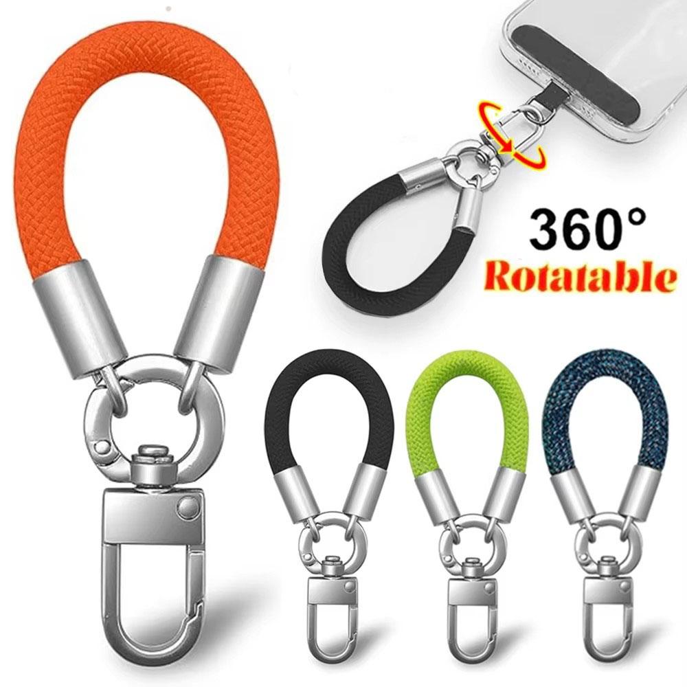 Universal Keychain Lanyard Metal Keyring Pendant Anti-lost Short Lanyard Rope with Back Tab Phone Straps for Mobile Phone Keys