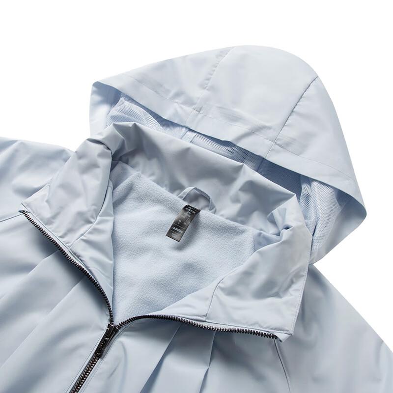 Adidas Solid Color Casual Hooded Long Sleeve Jacket Women Jackets Blue IM8843