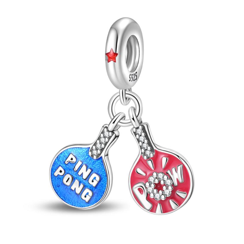 Copper Volleyball Baseball Badminton Golf Sports 3Mm Charms Beads Pendants Birthday Party Fine Diy Jewelry Gifts