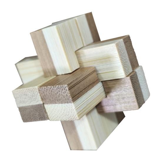 Wooden Brain Teaser Puzzle Toy IQ Test Logic Training Luban Kong Ming Lock Kids Adults Bamboo 3D Burr Puzzle Interlock Unlock Game Educational Toy