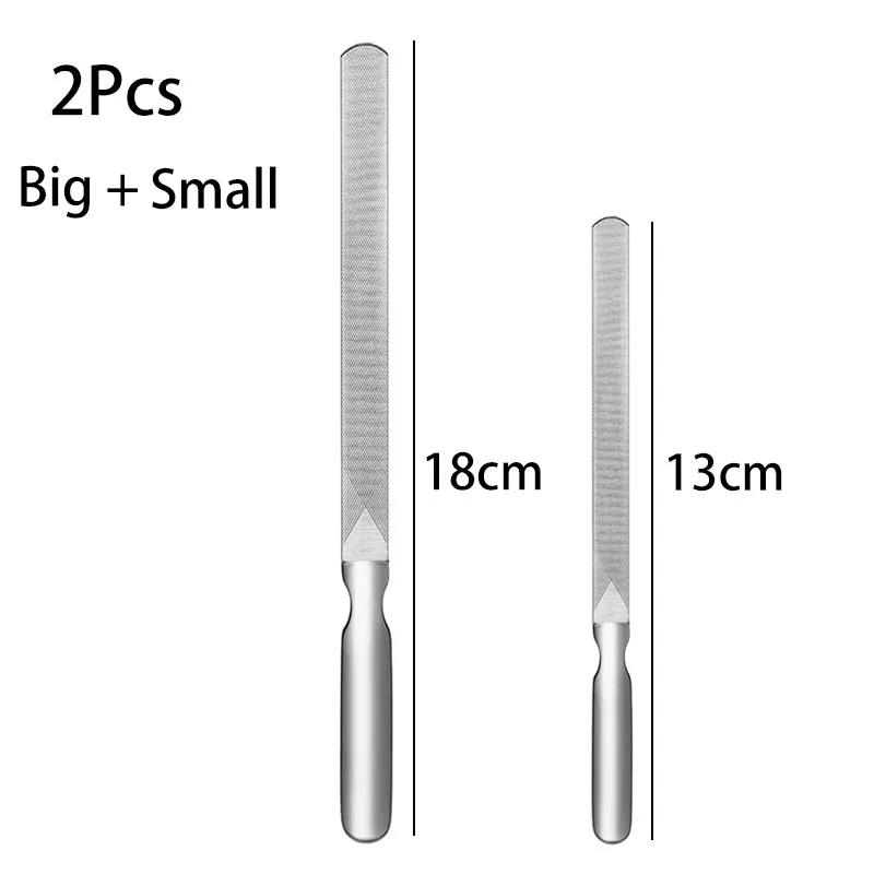 1/2Pcs Professional Nail File Stainless Steel Polishing Block Sanding for Nail Nailfile Manicure Supplies Tools Art Beauty