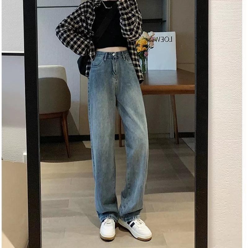Dámské retro džíny s vysokým pasem a širokými nohavicemi, rok 2022 – letní/jarní zeštíhlující volný střih