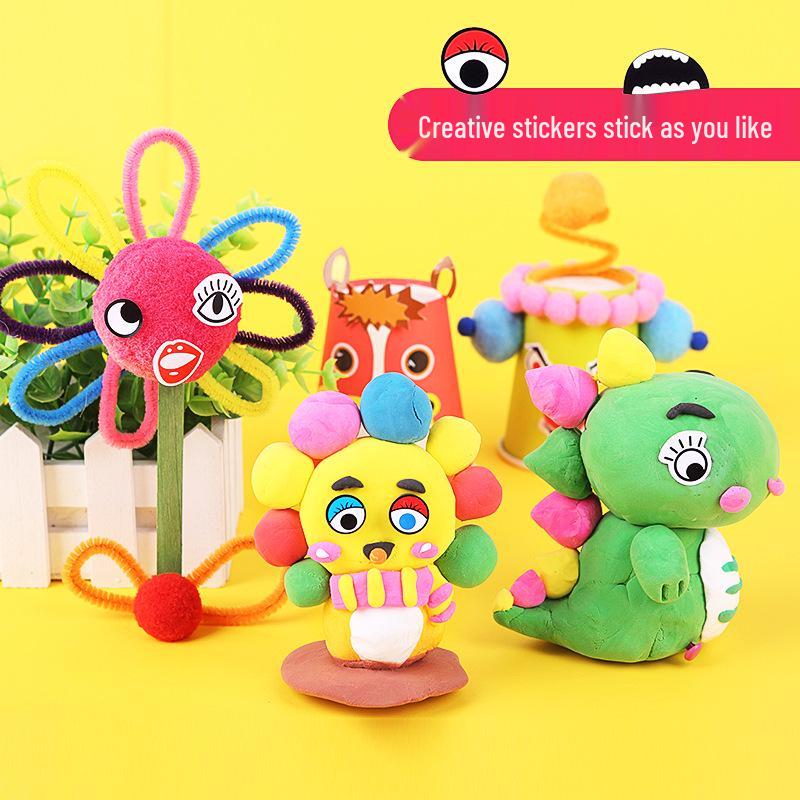 Selbstklebende Schwarz-Weiß-Augapfel-Sticker für DIY-Bastelarbeiten für Kinder