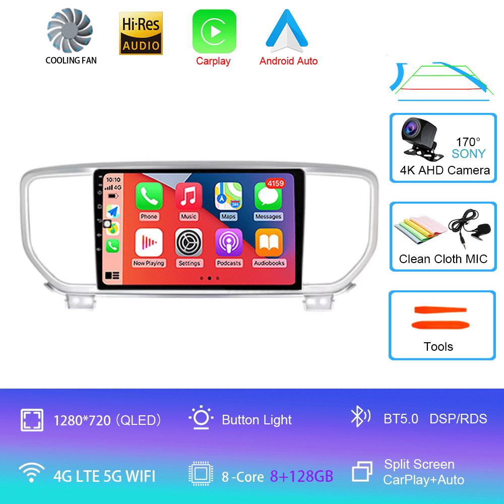 For Kia Sportage 4 QL 2018 - 2022 Car Radio Android 14 Carplay Navigation GPS Multimedia Player stereo wifi+4G Auto BT 360Camera