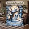 Wolf Fuchs Thema Kuscheldecke Personalisierbarer Name Text Personalisierte Decke Weich Gemütlich für Zuhause Sofa Bett