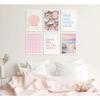 Pink Beach Preppy Wall art Coastal Granddaughter Aesthetic Room Painting Picture Wall Decor Shells Oyster Poster Print Artwork for Girls Room Girls
