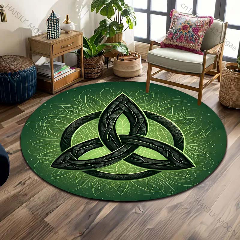 Multiple sizes Mysterious Celtic Trefoil Pattern Round Carpet Living Room Bedroom Table Chair Sofa Decorative Carpet