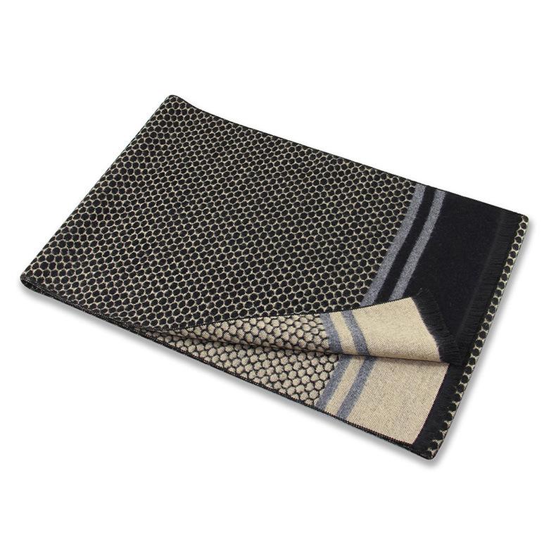 Scarf, Winter Warm Men's Scarf, Wool Blended Jacquard Scarf Men's
