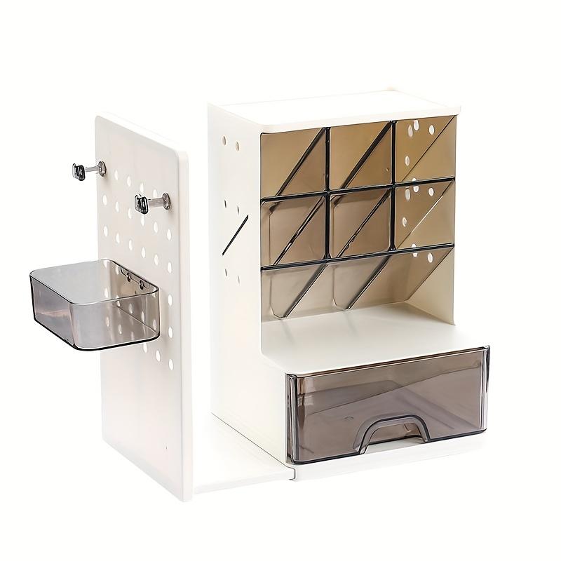 1 peça Suporte de Livros Retrátil de Grande Capacidade Porta-Canetas Organizador Compartimentos em Camadas, Design de Gaveta, Armazenamento de Mesa de Plástico Durável para Estudantes Escritório