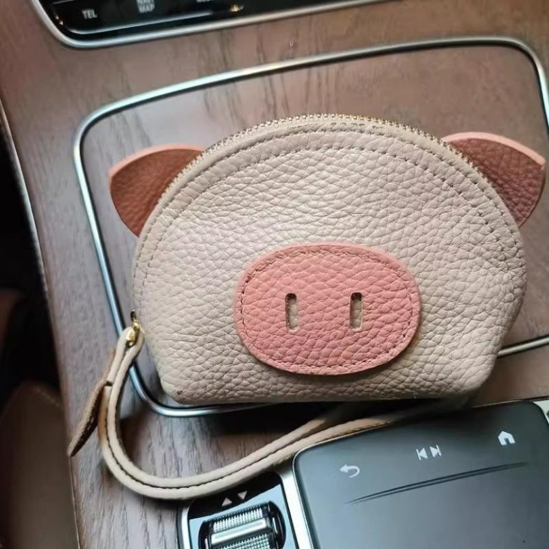 Pu Leather Cartoon Cute Little Pig Storage Coin Purse Mini Clutch Earphone Bag Gifts