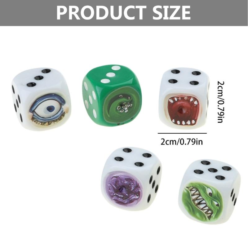 Ugly Figure Dices, Funny Resin Dices Set for Party Decorative Dices Role Playing Dices Funny Figure Face Dices Ornament