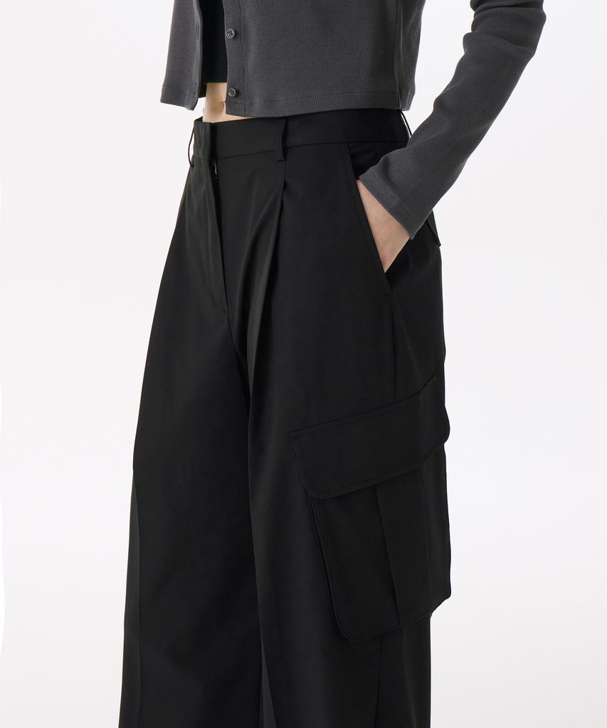 MUSINSA STANDARD WOMAN Women'S Parachute Cargo Slacks [Black]