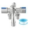 Stainless Steel Multi-function One Into Three Out Washing Machine Faucet Three Control Domestic Diverter Four-way Triangle Valve