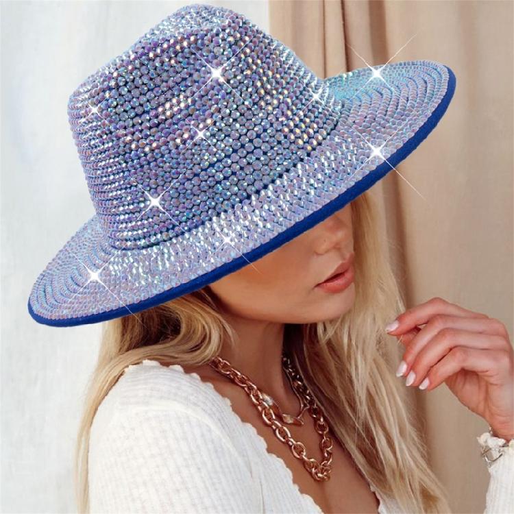 Sparkle Womens Cowboy Hat Western Cowgirl Hats Rhinestones Party Prop Disco Hats