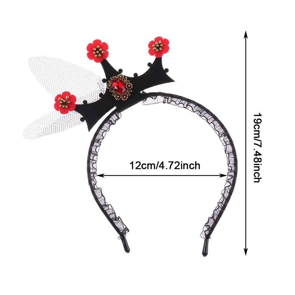 Party Headwear Halloween Headband Spider Veil Mask Hairband Devil Horn Hair Hoop Lace Veil Topper