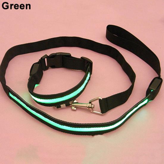 Mode LED Hund Haustier Nacht Sicherheits Halsband Blinkend Leuchtend Nylon Halsband Band