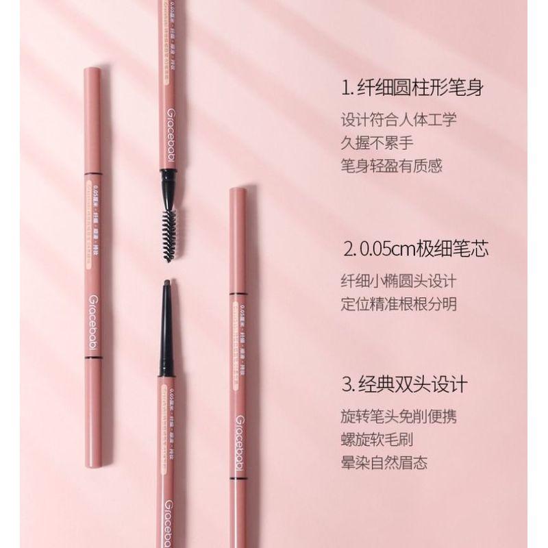 Gracebabi - 2-in-1 Schlanker Augenbrauenstift - 4 Farben