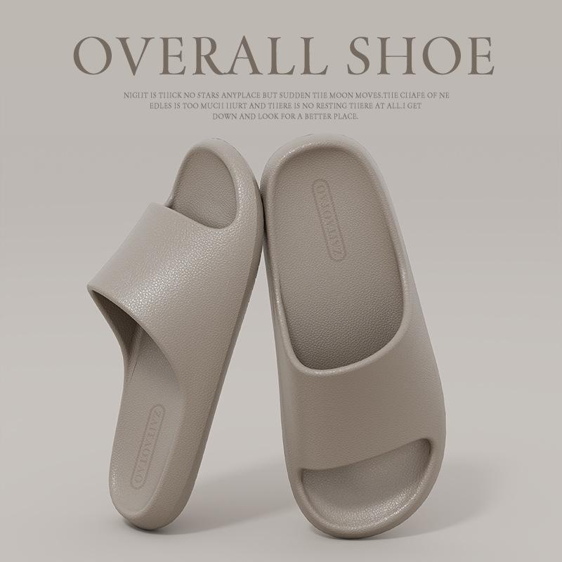 Leather pattern cool slippers thick bottom men's and women's home non-slip bathroom non-smelly feet home indoor summer