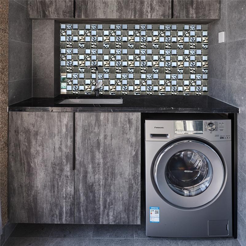 10cm*10cm/10 Bucăți Mozaic 3D Autocolante de Perete Autocolante Gros Tapet Impermeabil Autocolante de Podea DIY Decor Acasă Bucătărie Baie