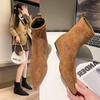 Inner Heightening Atmosphere Pointed Tip Year Simple Boots Sleeve Fashion Boots Short Boots