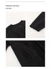 TG Minimalist Cotton-Feel Round Neck Long Sleeve Dress - 2026 Gentle Korean Style with Large Hem