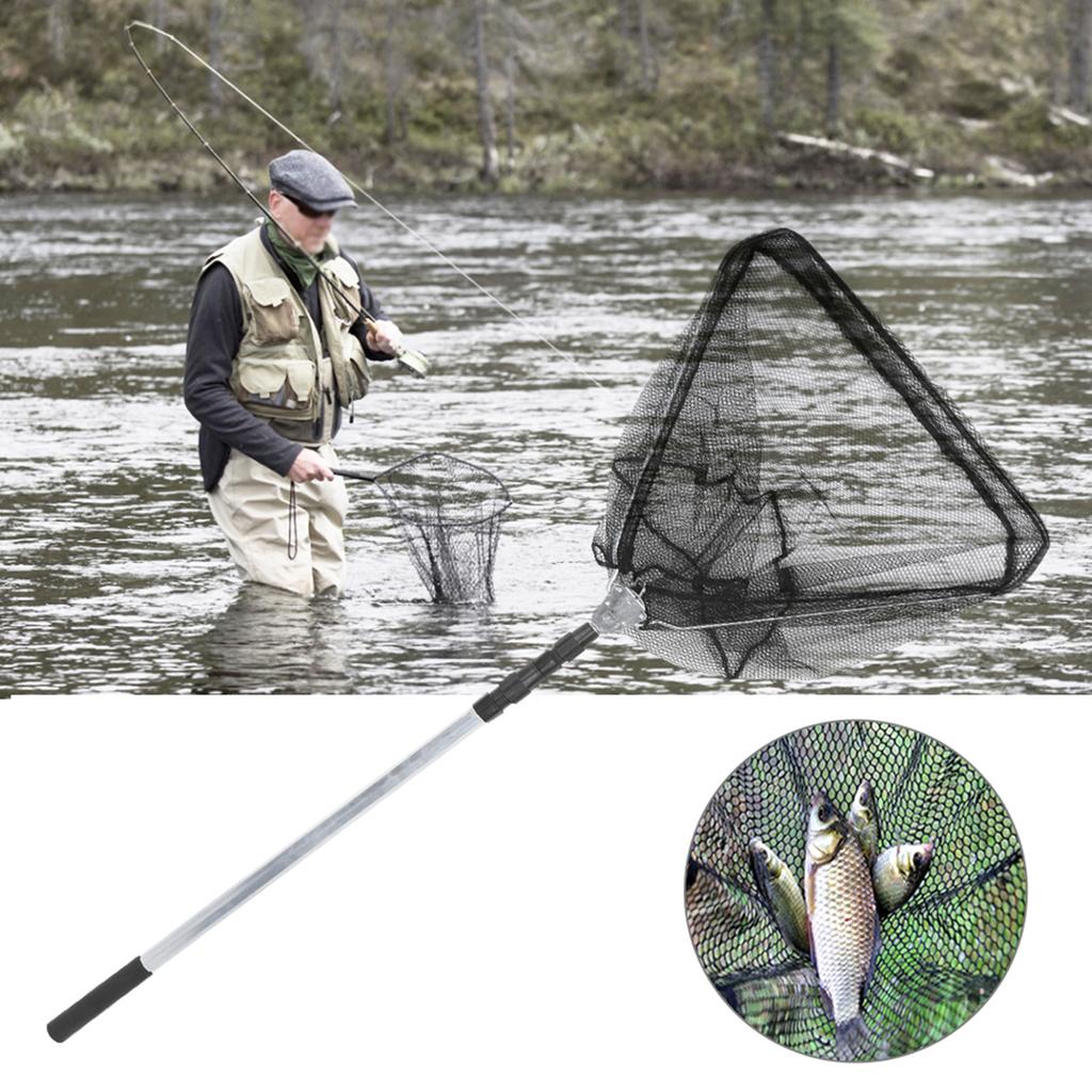 2.1M Durable Folding Fishing Landing Net Telescoping Pole Handle for Fish Catching