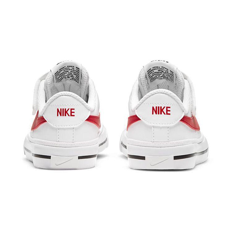Nike Court Legacy Casual Slip-Resistant Shock-Absorbing Durable Low-Top Kids Skate Shoes Kids sneaker White Red DA5381-105