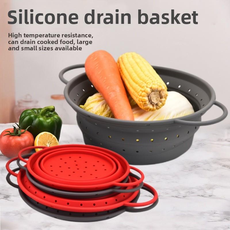Food-grade Multifunctional Food Retractable Folding Drainage Basket