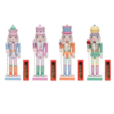 Traditional Holiday Nutcrackers Ornament Wood Candy Color Soldier Figurine Seasonal Home Decors Centerpieces 25cm