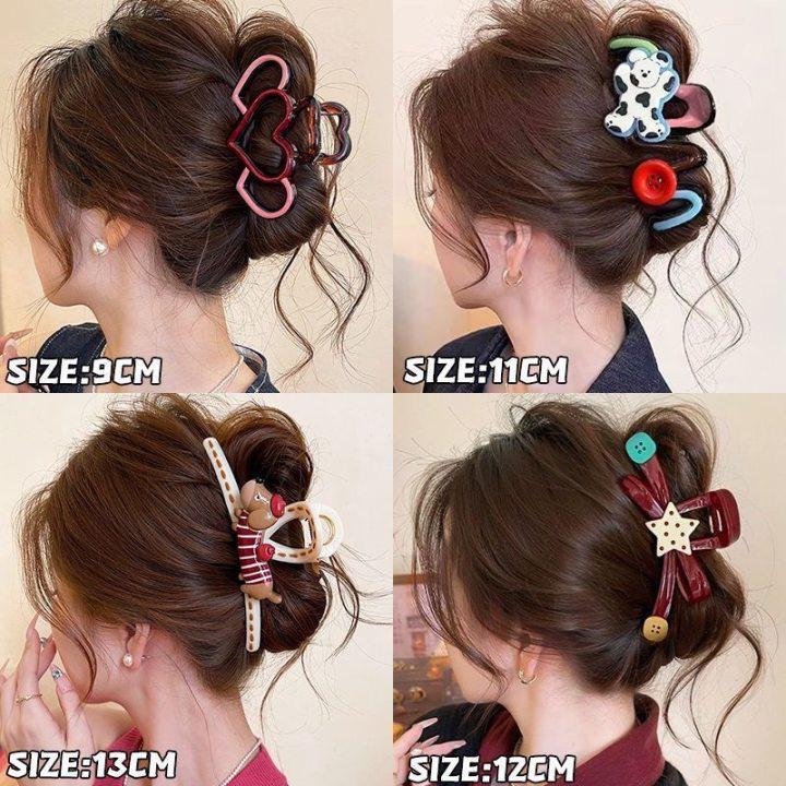 Advanced Sense 2025 Cute Cartoon Shark Claw Hair Clip - Large Size Bun Clip for Women