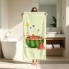 Cute Watermelon Surfboard Illustration Towel ultra-fine fiber quick drying absorbent bath towel, outdoor swimming sports towel